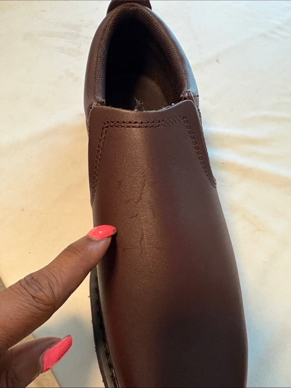 Work America Men’s Brown Oxford Slip-On Casual Loafers